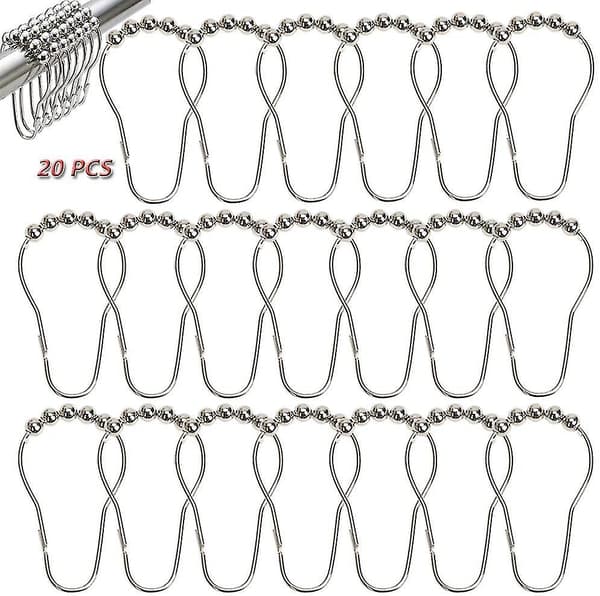 20 st Duschstångsringar Set Duschdraperi Ringe Haken Mode Hållbar