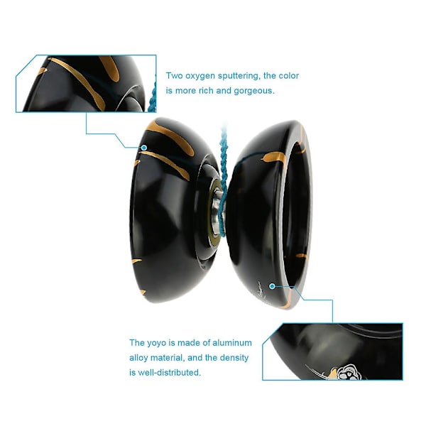 Magisk Yoyo N11 Aluminiumlegering Metall Yoyo 8 Kullager Med Snurrande Snöre För Barn