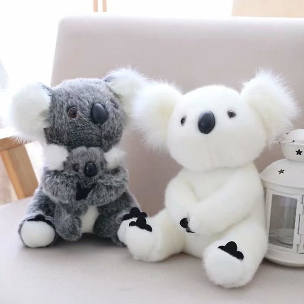 Pehmoinen koala-pehmolelu, söpö ja pehmeä, simuloitu koala-pehmolelu, täytetty koala lapsille, lahja Gray2pcs S