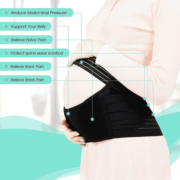 Magestøttebelte for gravide kvinner Justerbart sikkerhetsbelte for gravide passer for rygg/bekken