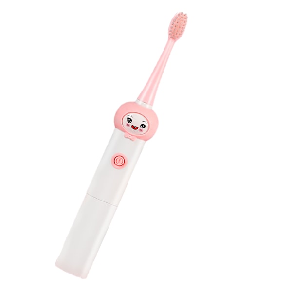 Elektrisk tandborste för barn, batteridriven sonisk tandborste, 2-9 år, mjuk borsthuvud pink style 2