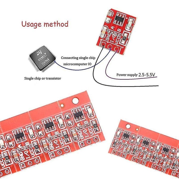 100 st Ttp223 Touch-knappbrytarmodul Beröringsknapp -locki
