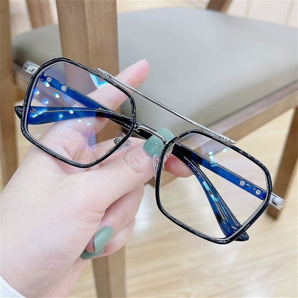 Naisten anti-siniset vaaleat lasit mustat estävät lasit tietokoneen silmälasit ylikokoinen kehys