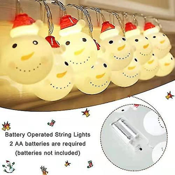 10 LED-jouluvalot, lumiukkovalosarja