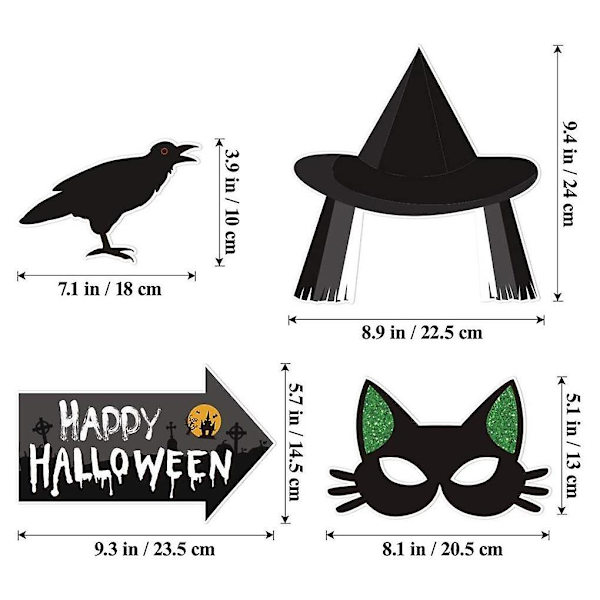 20 kpl Halloween-rekvisiittaa Noitakorkki Varislasit Juhlakuva