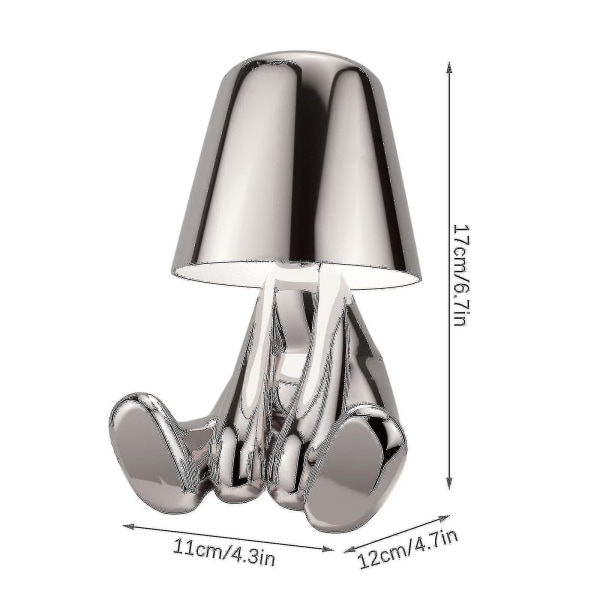 Thinker - Lamp Collection Creative Little Golden Man Stue Bordlampe Hjem Dekoration Gave(, mr-what)