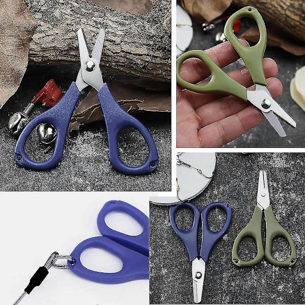 Fiske Saks i Rustfrit Stål Heavy Duty Saks Multifunktionssaks Til Fiskesnøre Og Kobbertråd 2stk Blå