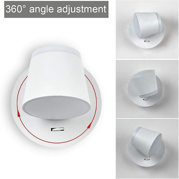 Vegglamper Soverom LED Vegglampe Innendørs Trapper Hodegavl Vegglampe Bryter/LED 5W+7W/Korridor Garasjer Hoteller 360 Graders Rotasjon Hvit 3000K