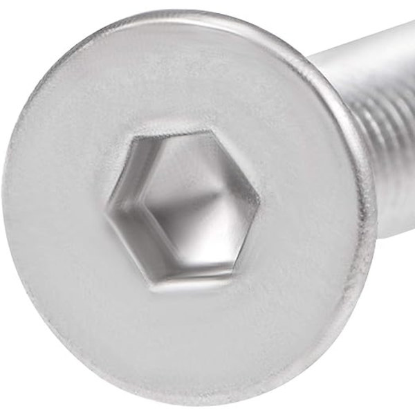 M3x8mm Flat Head Maskinskruer Innvendig Hex Skrue 304 Rustfritt Stål Fa M3*8*H2*80CM