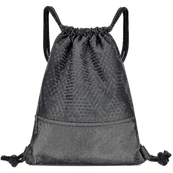 Vattentät dragsko väska, dragsko sportväska, unisex PE dragsko väska, flickor pojkar, gymväska, dragsko väska, Brawstring, 19,5 x 16,5 tum (50 x