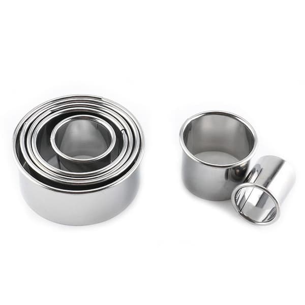 14 stk 430 rustfritt stål kakeform sett rund form liten