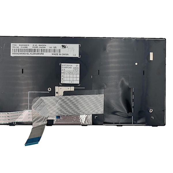 Bærbar tastatur for Ibm Thinkpade550 E555 E550c E560 E565 uten ramme US-layout