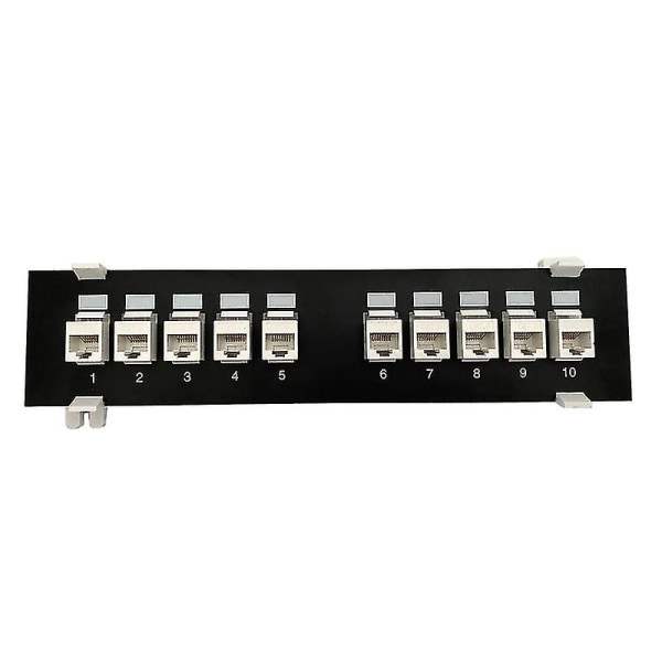 10-port Cat6 suojaamaton patch-paneeli telineasennukseen 10 x Gigabit Rj-45 Ethernet-porttia White