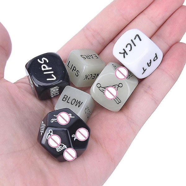 4/6 st Kärleks Tärningar för Par, Glow-in-the-Dark, Roliga Tärningar, Positionstärningar, Kärleksspel, Leksak 6PCS