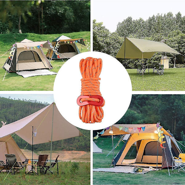 4m Reflekterende Telttov i Nylon med 4mm Diameter