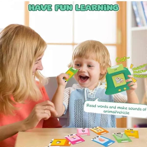 Advocatey Engelska Flash Card Reader, Leksaker för Småbarn 2-4 År bule