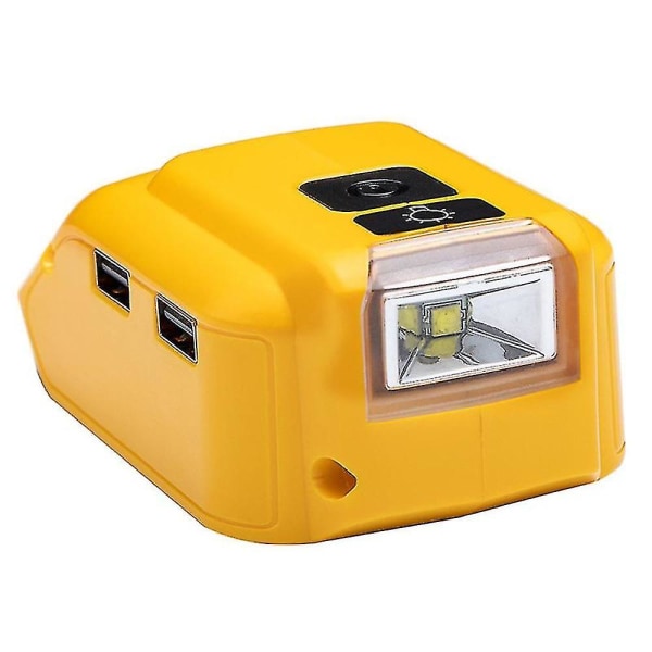 Dcb090 Passer for 12v18v Litiumbatteri Strømadapter Dual Usb Med 3w Lampe