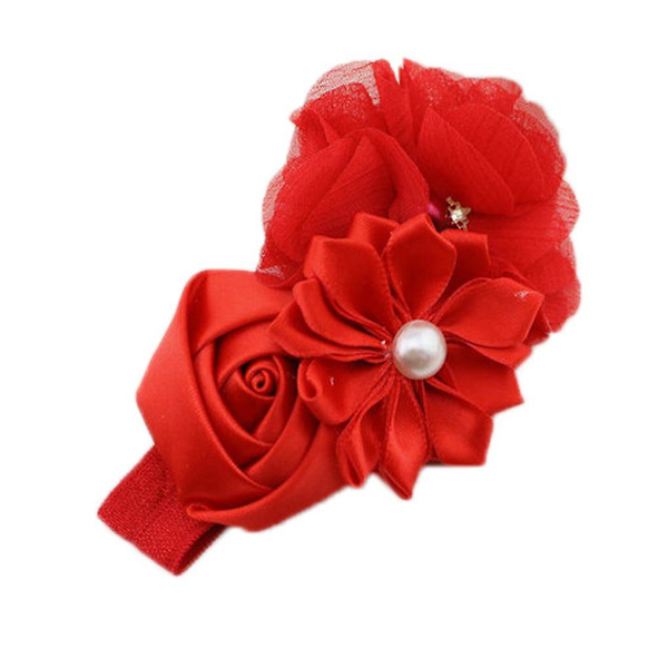 Baby Girl Hair Band Flower Pearl Headwear 3-36 kuukauden ikäisille