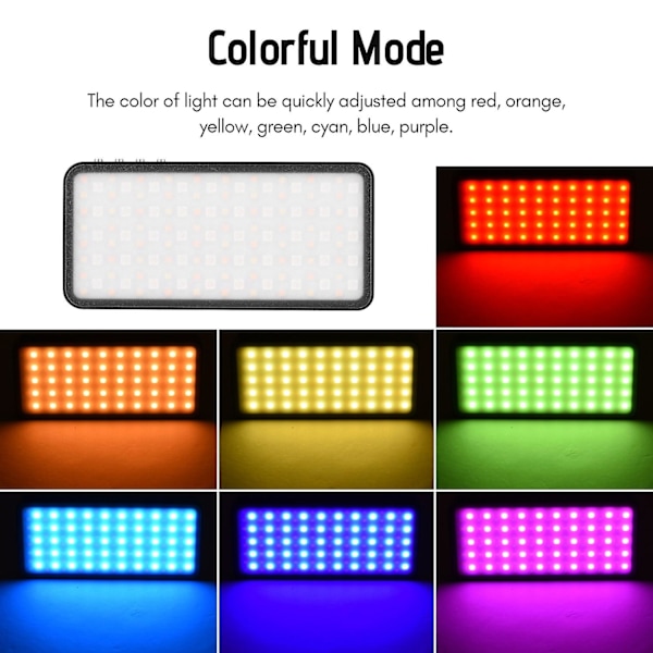 Andoer RGB LED -videovalo Kannettava Valopaneeli 3000K-6500K Himmennettävä Kirkkaus 30 Erikoistehostetta C