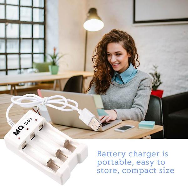 Batterioplader 3 Slot Aa Aaa Batteriopladningsboks Stativ Universal