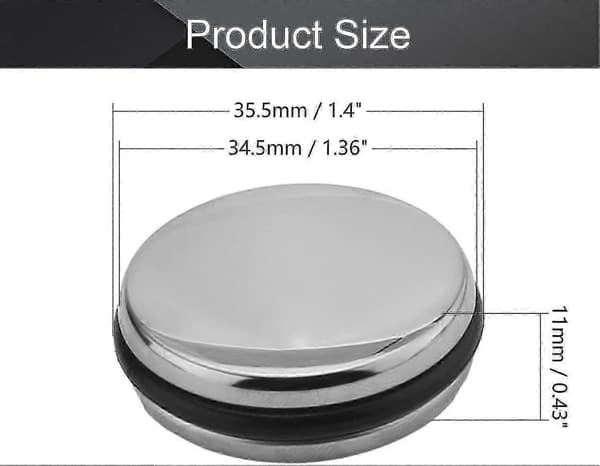 3 stk. 35,5 mm Dia Badeværelsesvask Push Button Afløbsprop Rustfrit Stål Pop Up Click Clack Prop til Badekar Vask