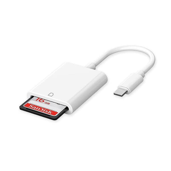 Apple Lightning - SD-kortinlukija, Plug and Play -sovitin iPhonelle ja iPadille