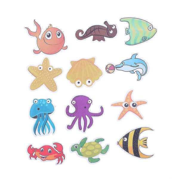 12 st Ocean Stickers Anti-Slip Dekaler Badkar Halkskydd Badrum Stickers Anti-Dusch Stickers