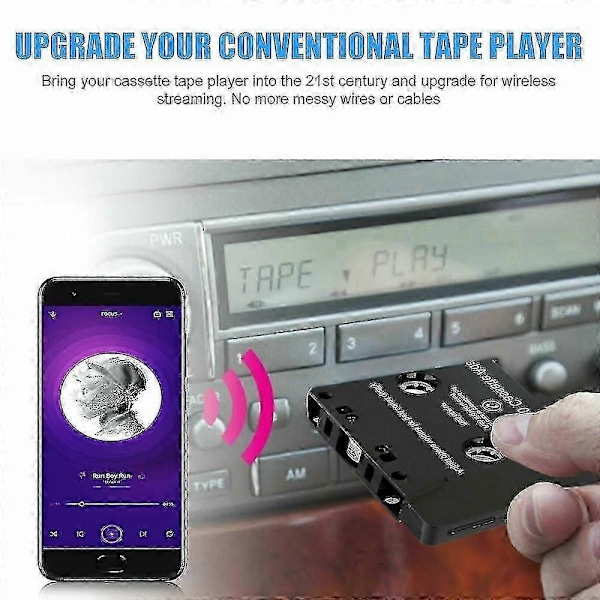 Auton audio Bluetooth kasettivastaanotin kasettisoitin Bluetooth 5.0 kasetti Aux -sovitin - MXBC