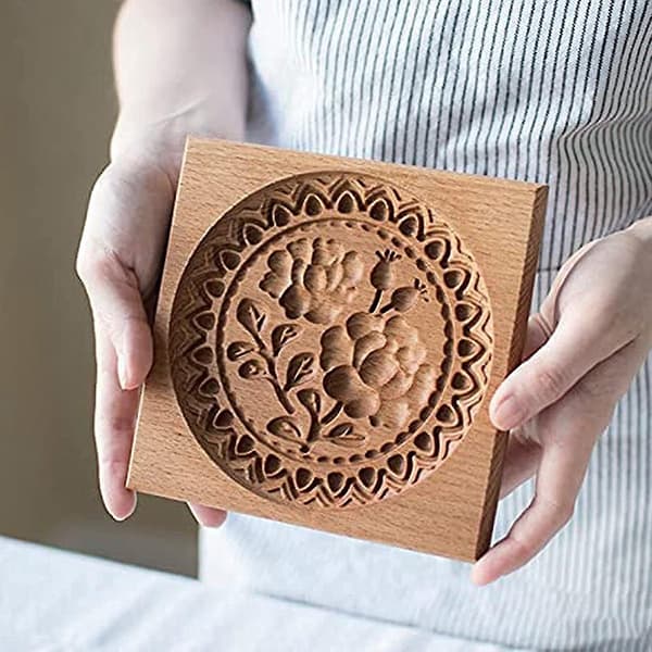 Köksträ Cookie Mold Trä Pepparkaksmold Pepparkaksmold Tall Kök Acce