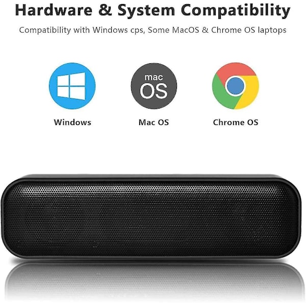 Th  Usb-datorhögtalare, bärbar högtalare Usb-driven högtalare med kabelansluten miniljudfält med minidesign för dator, stationär dator, bärbar dator, kassaflöde