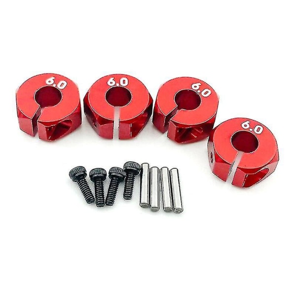 4 kpl alumiinia 5/6/7mm pyörän kuusiokolo 12mm vetokeskiöt nastoilla ruuveilla Rc-autoon
