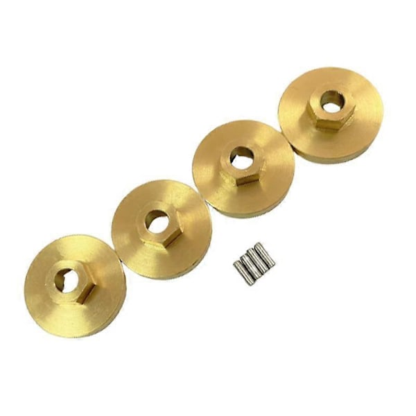 Messinkiset pyörän kuusiokoloavaimen adapterit akselin vastapaino jarrulevy FMS FCX24 1/24 RC -kaukosäädinautoon, päivitysosat ja -tarvikkeet