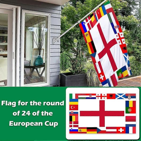 Flagg for åttendedelsfinalen i EM, dekorasjon til hjemmefester 90x150CM 1pcs