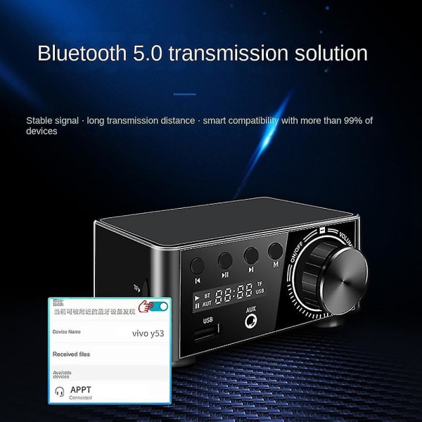 Bt5.0 Digital förstärkare Mini bärbar 80wx2 2.0 Stereo Klass