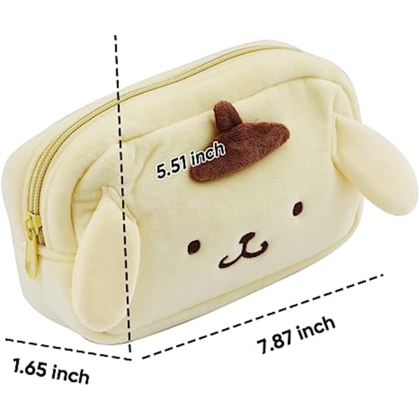 Anime Makeup Taske Cartoon Plys Kosmetik Etui Penalhus Kitty Kapacitet Taske til Pudding dog
