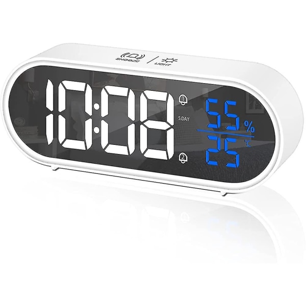 Digital väckarklocka, LED-väckarklocka med röststyrningsfunktion Snooze-tid