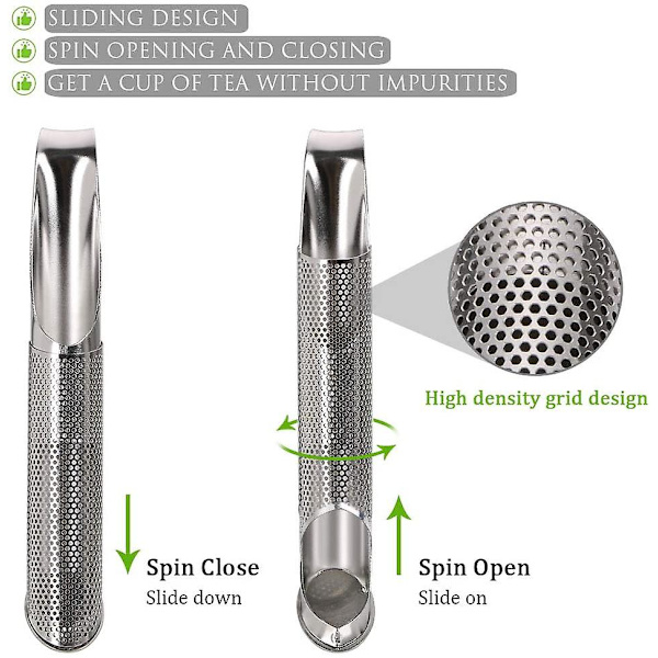 Te-infuser, 2 stk Rustfrit Stål Te-si, Mesh Te-filter