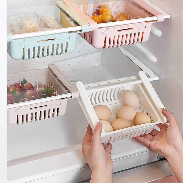Vikbar Kylskåpsförvaringslåda med Organizerlåda Kylskåpsförvaringslåda Håll Kylskåpet (4-pack)