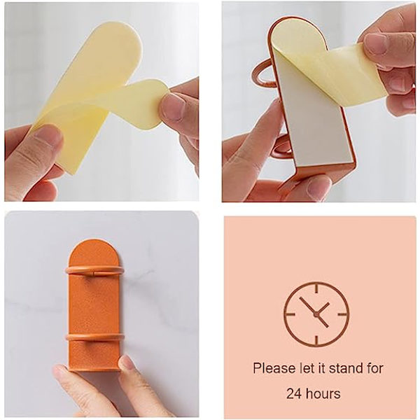 Sähköhammasharjan pidike, seinälle kiinnitettävä hammasharjan pidike, ympäristöystävällinen ja kestävä Orange [2 packs]