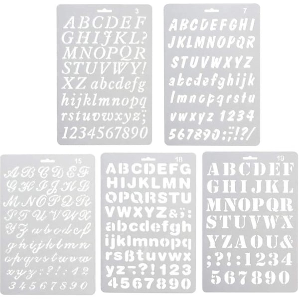 5pc Caligraphy Stencil Alphabet,alphabet Painting ,assorted