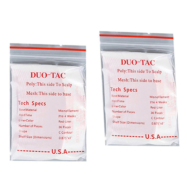 72 stk./parti Duo Tac Lace Paryk Sided Dobbelt Tape Slidset Hår A