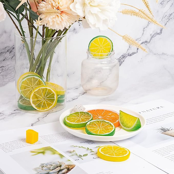 30 stk. kunstige citroner i plast - realistiske, livagtige citroner Green*30PCS