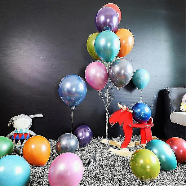 50 stk. 10 tommer Metallic Latex Balloner Tyk Krom Glansfuld Metal Pearl Ballon Globos Til Fest Dekoration