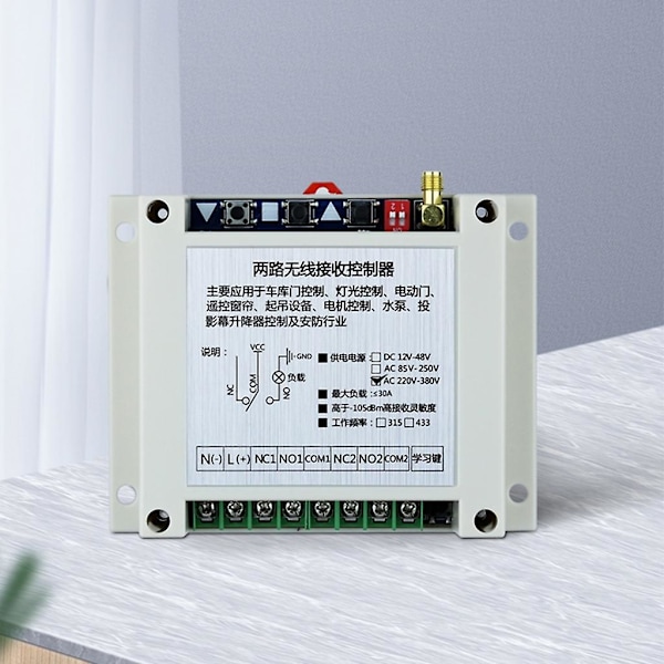 Ac220v~380v Trådløs Fjernbetjening Afbryder Relæ Rf Sender 315/433mhz