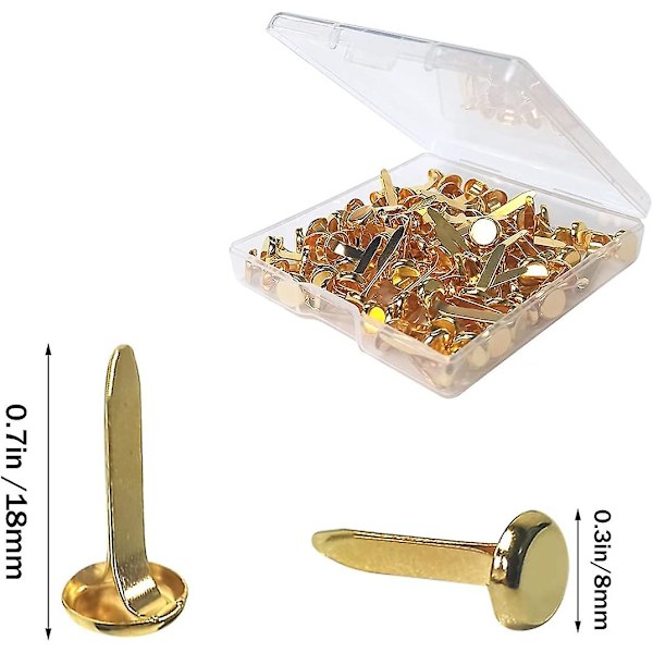 100 stk gull messing papirklips - for scrapbooking, DIY-prosjekter