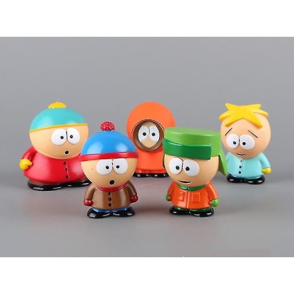5 stk/sett amerikanske anime figurleker South Park bildekor dukker barn anbefales