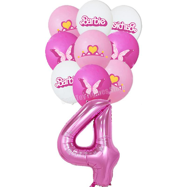 Ny film Barbie bursdagsfest dekorasjon rosa tema figurer ballongsett bakteppe papirplate vev servisetilbehør balloons-4 19pcs