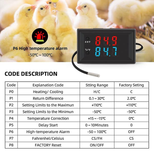 12v Digital Led Temperatur Ing Ing Tat Sensor
