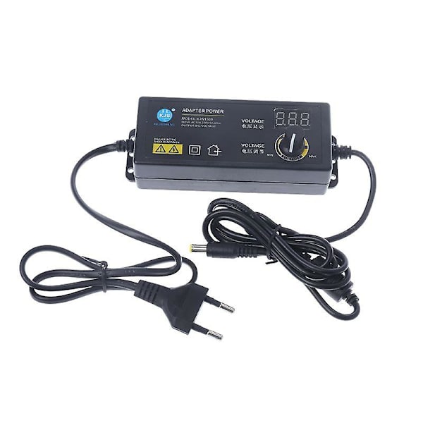 Justerbar strømadapter med display AC100v-240v til DC3.8v-37v EU-stik