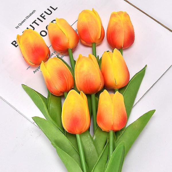 10 stk Kunstige Blomster Falske Blomster Tulipan Latex Material Ekte Berøring For Bryllup Rom Hjem Hotell Fest Dekorasjon Og Diy Dekor 9 10pcs